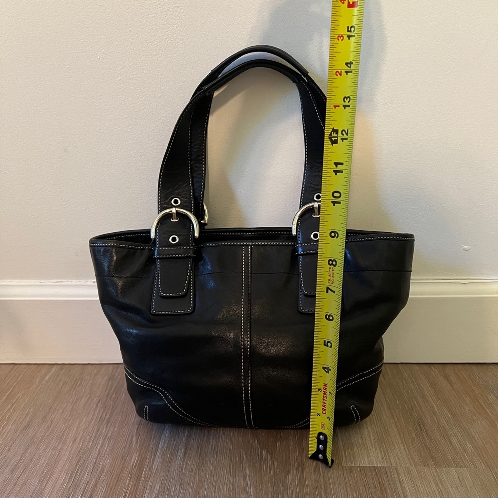 Coach Soho Black Leather Satchel Bag No. 9544 Y2K Vintage Silver Hardware - Picture 7 of 11